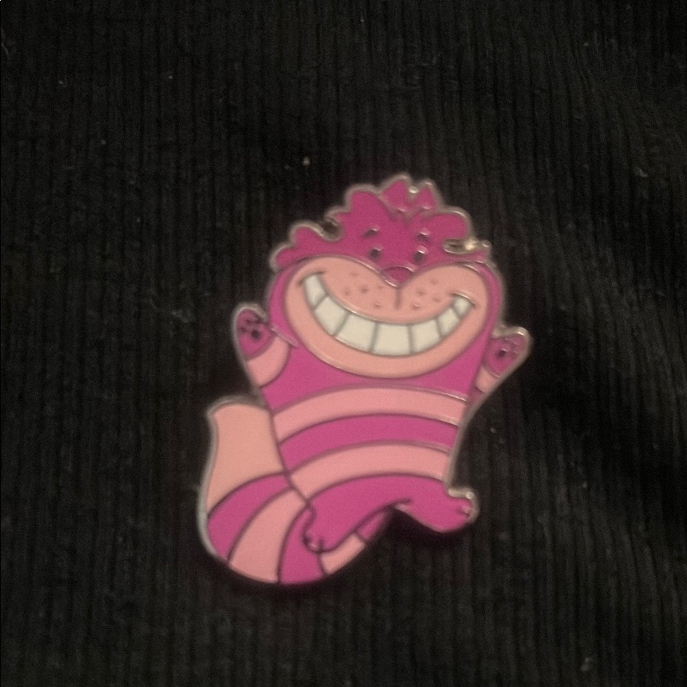 Pink Striped Cat Enamel Pin